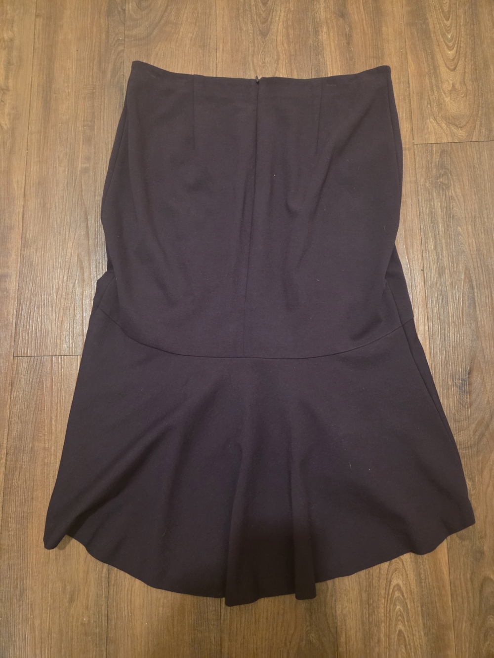 Ann Taylor Dark Brown High-Low Flared Hem Skirt